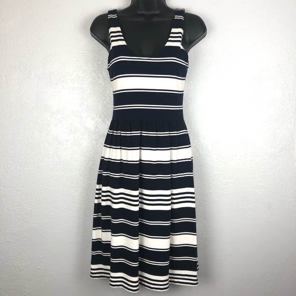 J. CREW navy white striped tank dress Sz XS - Picture 5 of 15